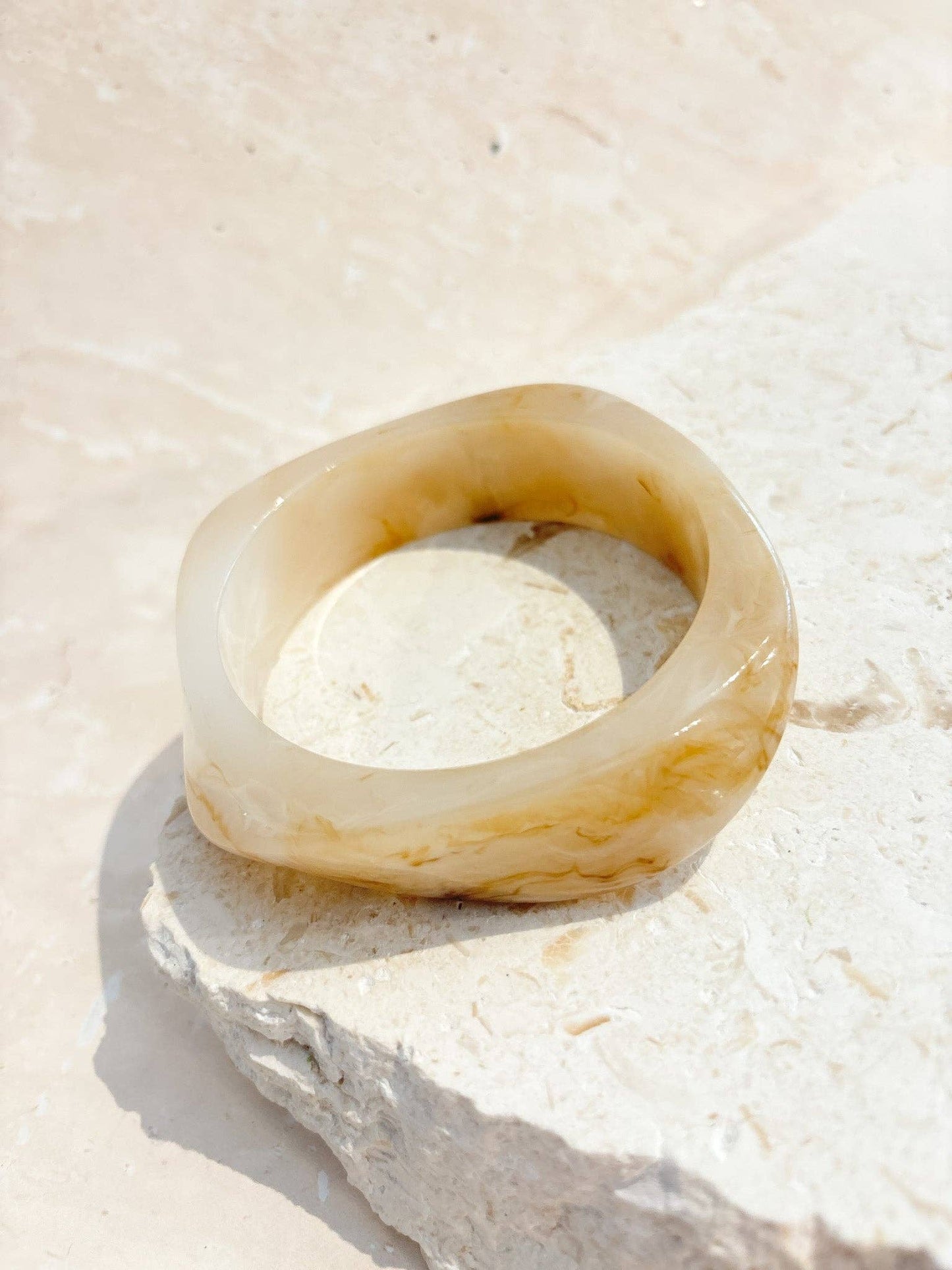 Angular Cuff Bangle in Ivory Multi