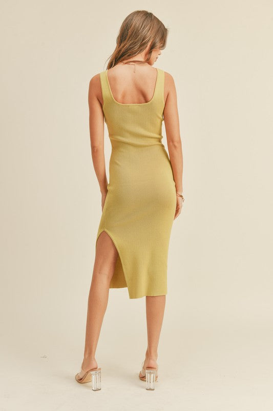 Sarasota Square Neck Knit Fitted Dress