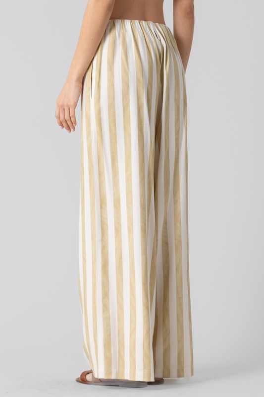 Lemon Drop Striped Wide Leg Pants