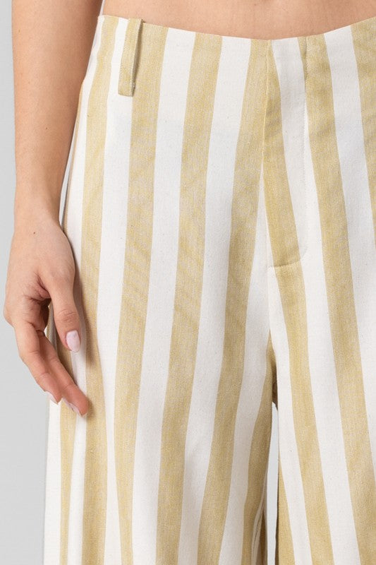 Lemon Drop Striped Wide Leg Pants