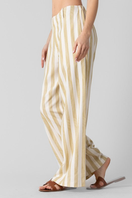 Lemon Drop Striped Wide Leg Pants