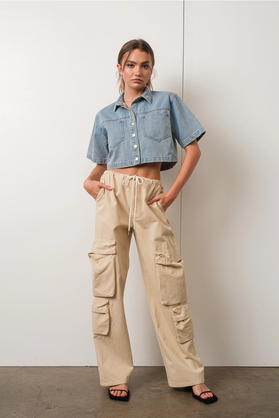High Horse Cropped Denim Shirt