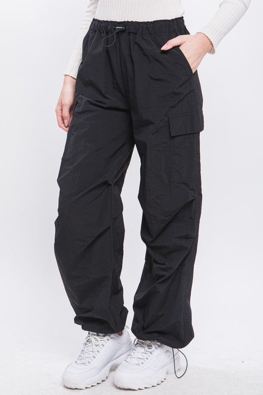 Dream Parachute Cargo Pants - Black