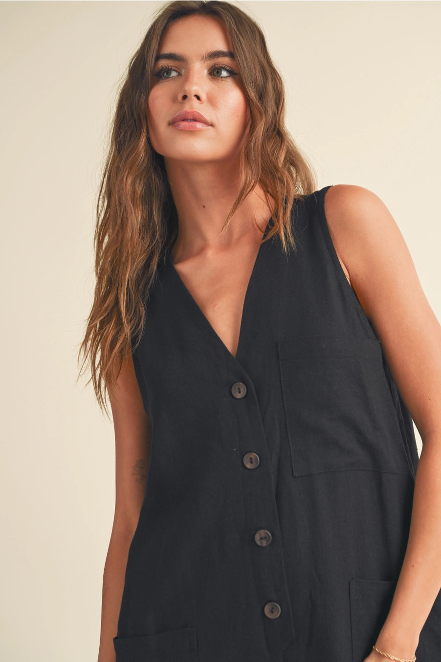 Sonoma Button Down Linen Jumpsuit