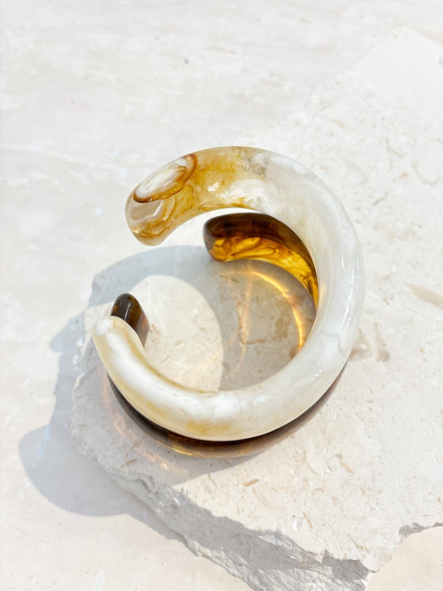 Joey Open Cuff Bangle - Stone
