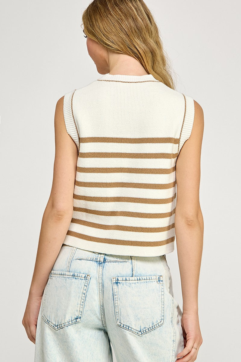 Better Together Striped Sweater Vest