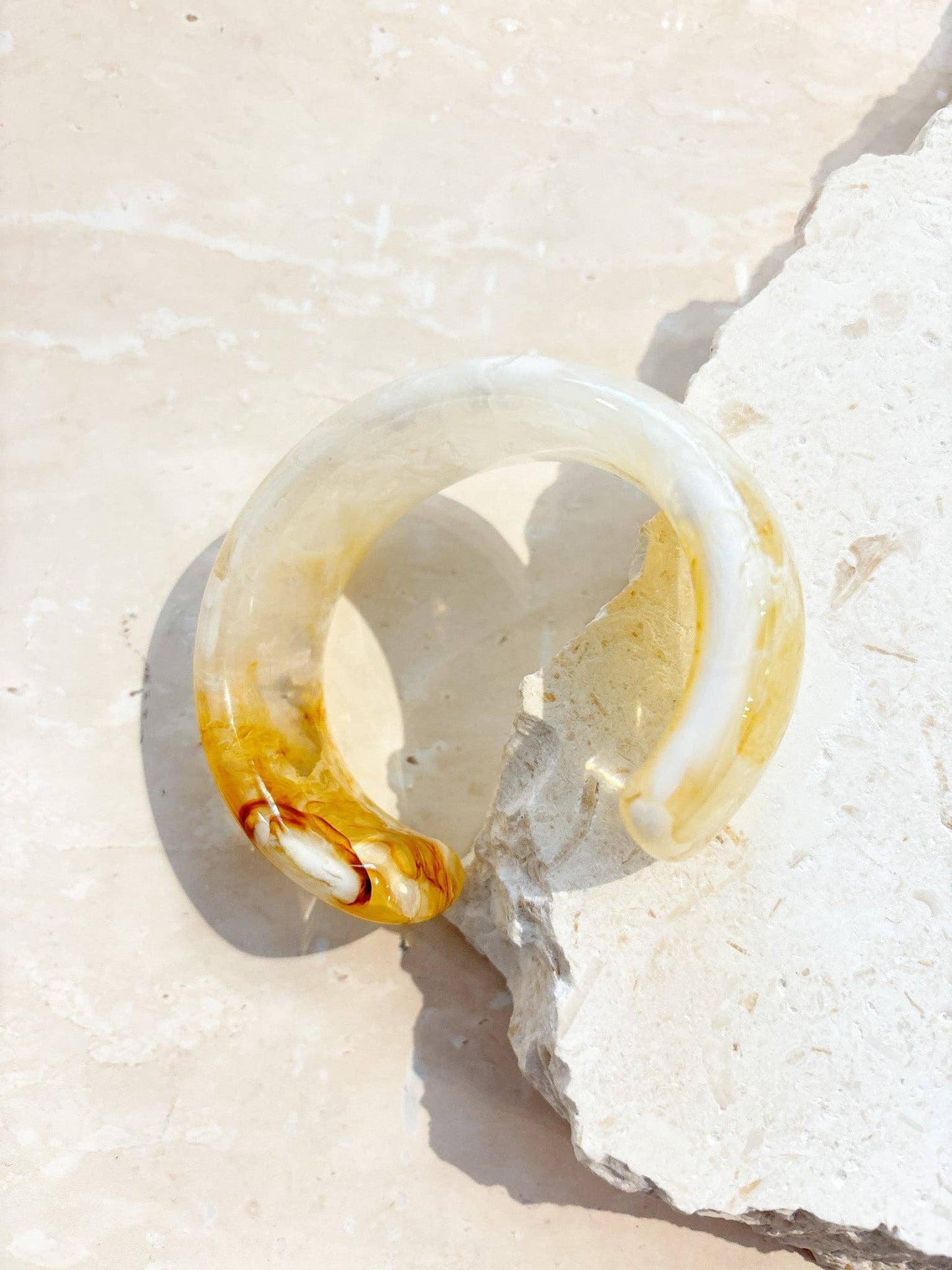 Joey Open Cuff Bangle - Stone