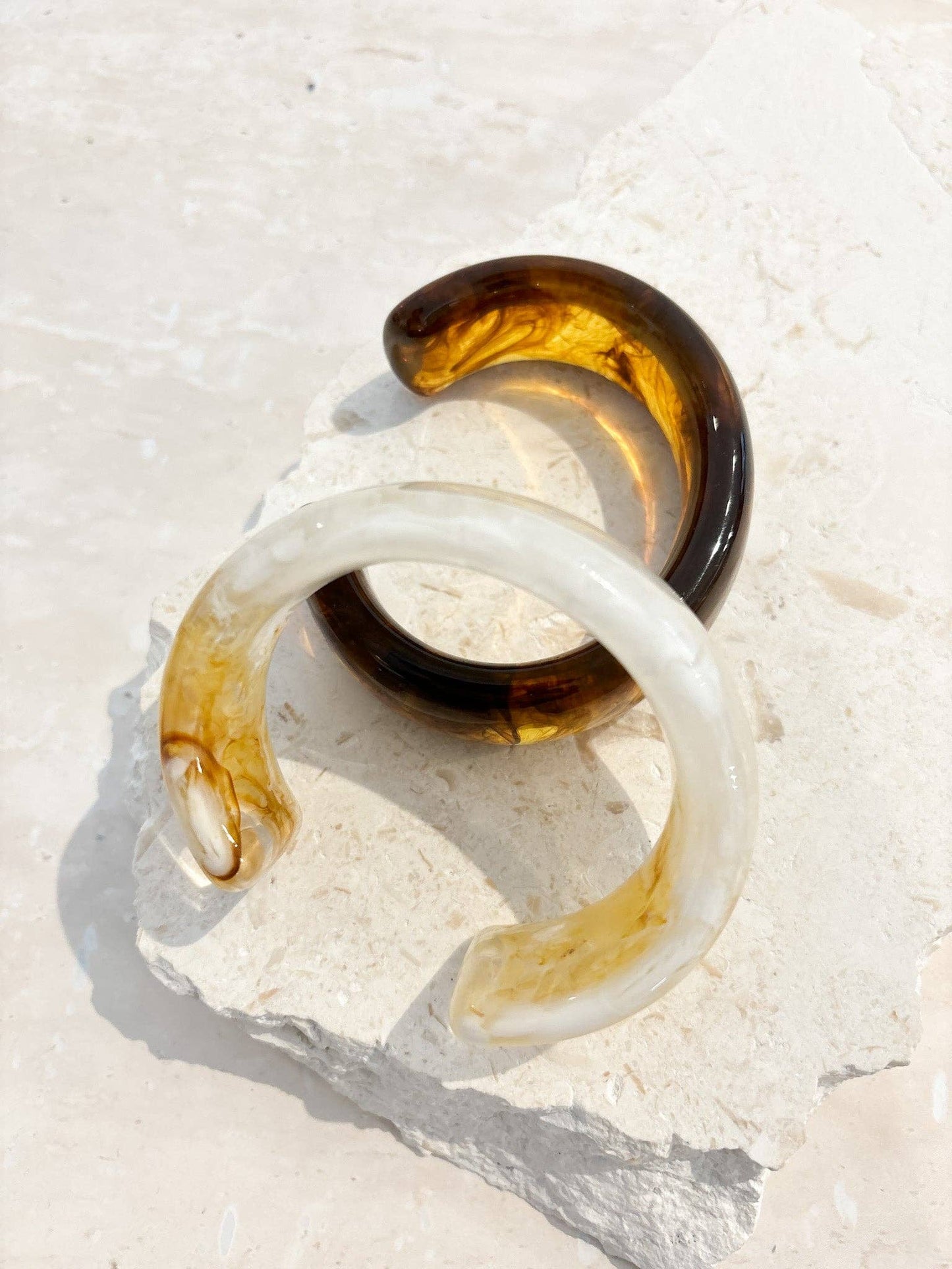 Joey Open Cuff Bangle - Stone