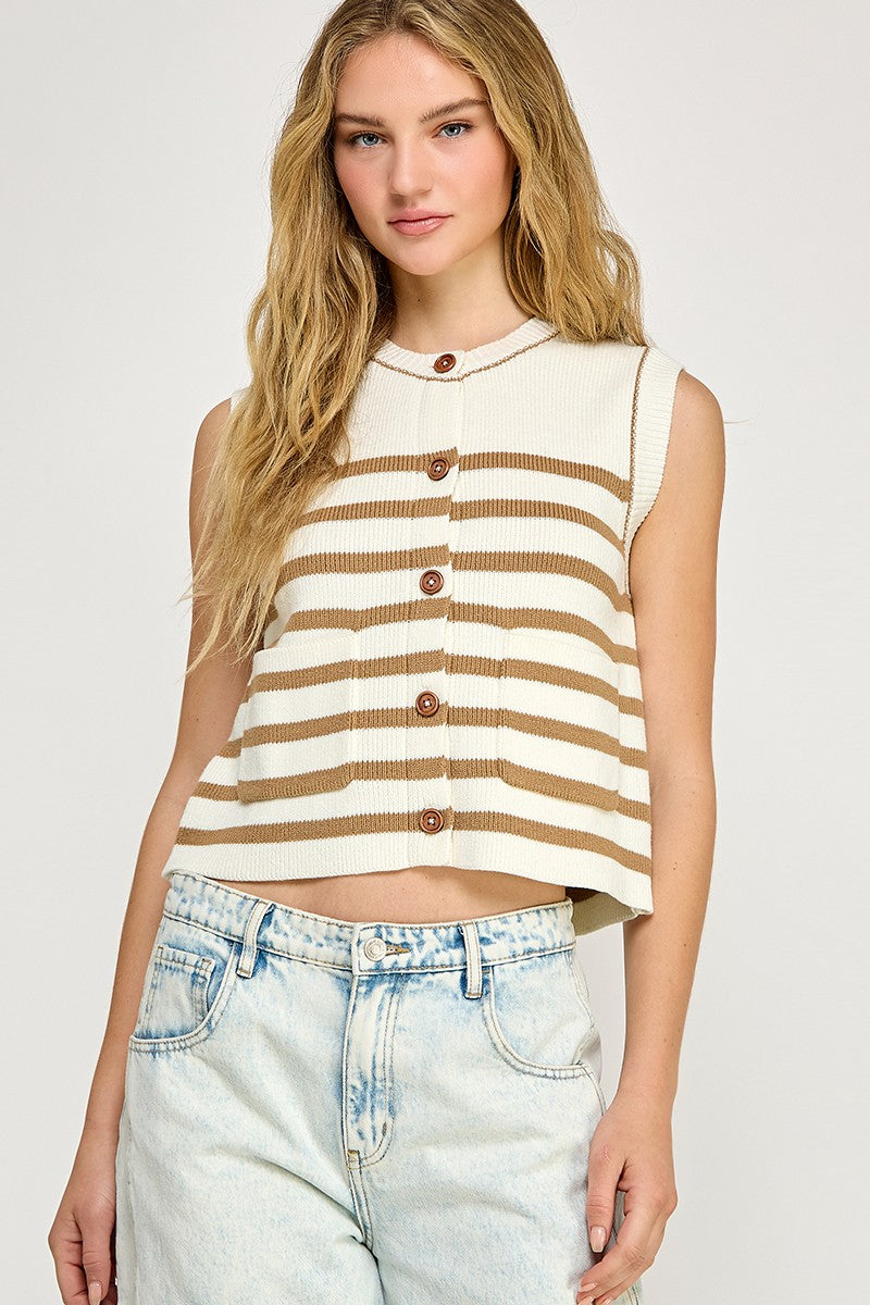 Better Together Striped Sweater Vest