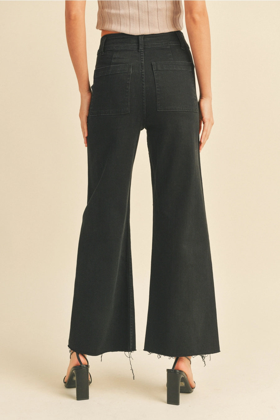 Straight Wide Leg Denim Pants