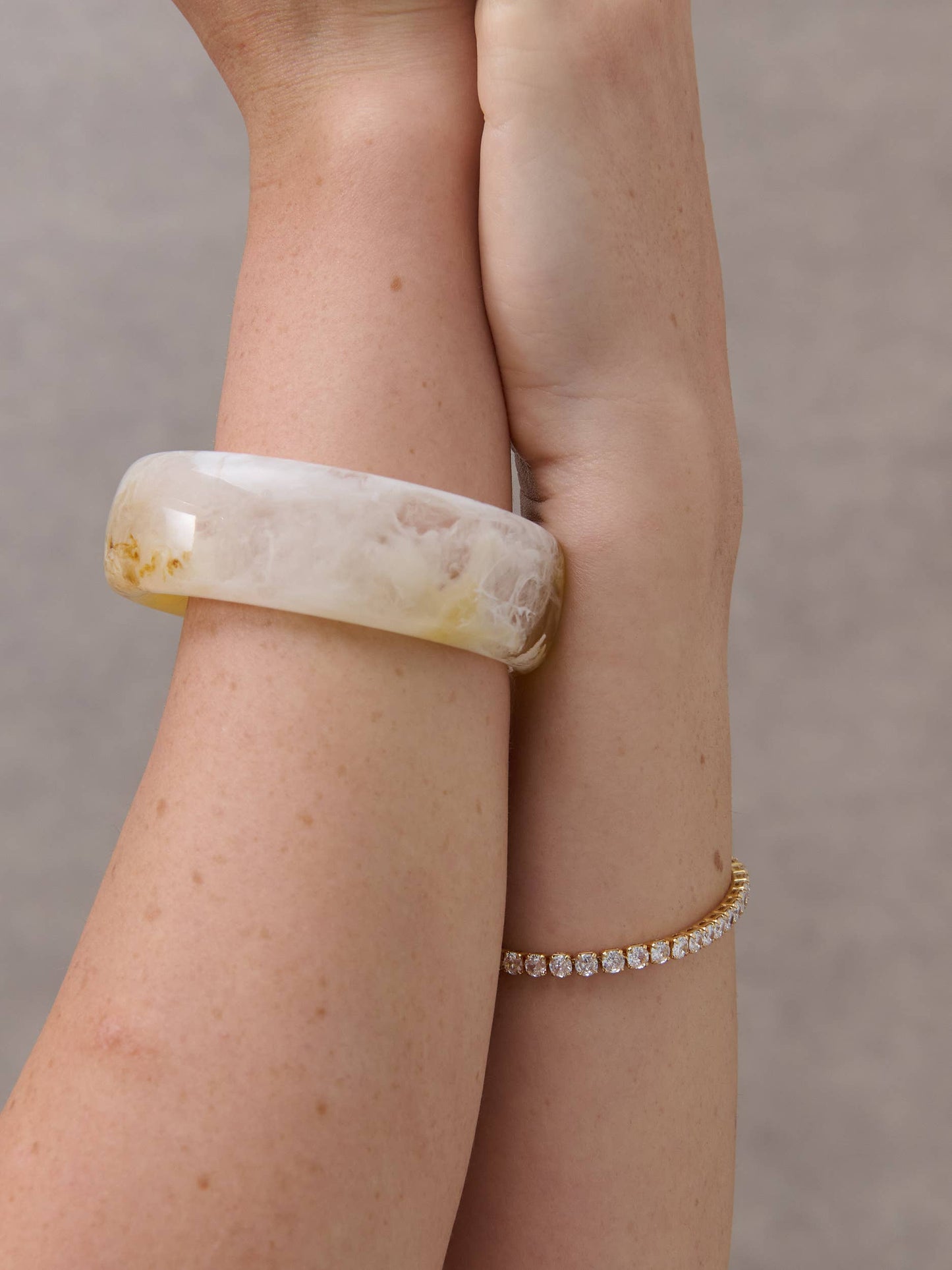 Joey Open Cuff Bangle - Stone