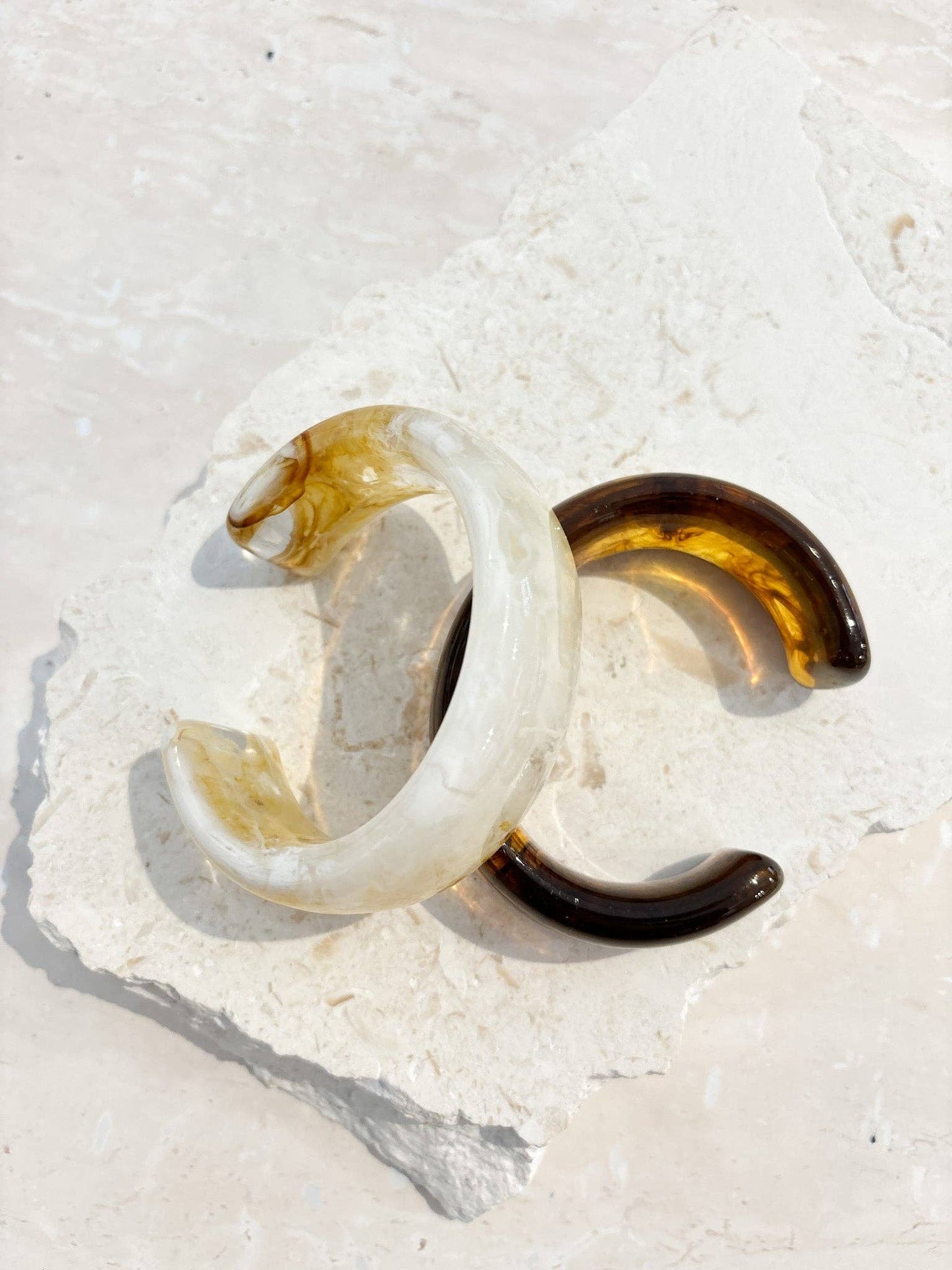 Joey Open Cuff Bangle - Stone