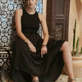 Worth the Wait Knit Mixed Media Sleeveless Maxi Dress