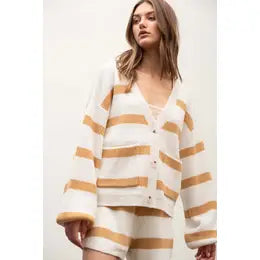 Mustard Striped Sweater Set