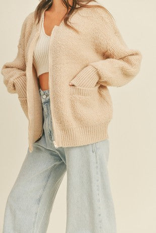 Beautiful Day Shearling Bomber Cardigan Jacket