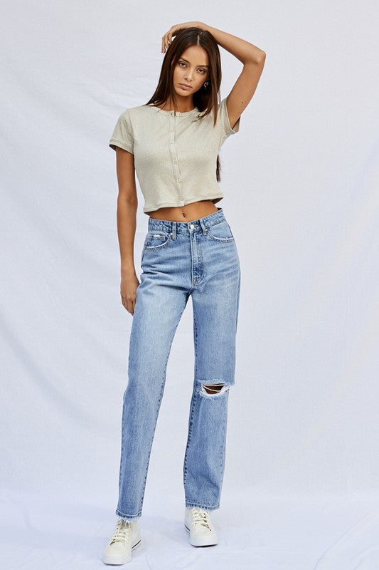 High Rise Straight Jeans