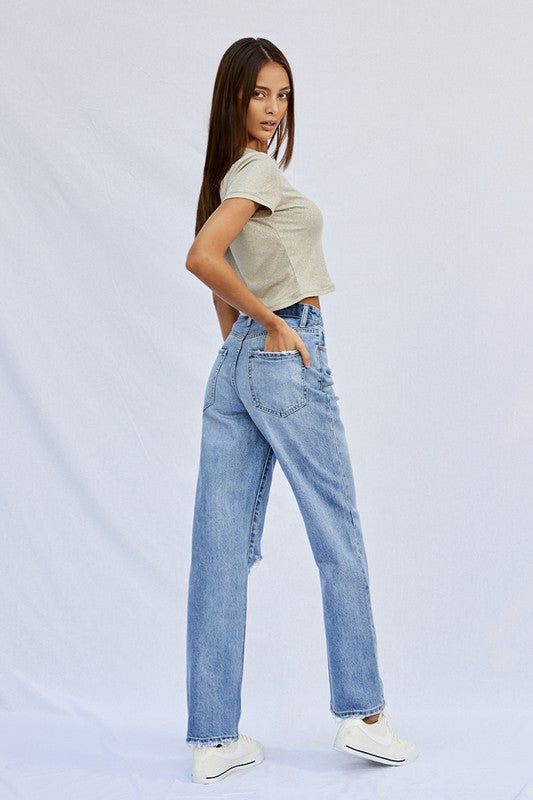 High Rise Straight Jeans
