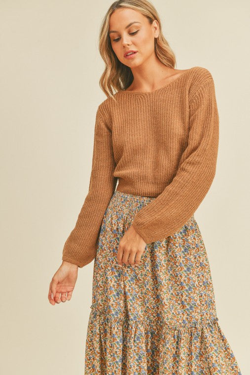 Knit Twist Back Sweater