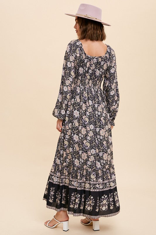 Magnolia Long Sleeve Printed Midi Dress