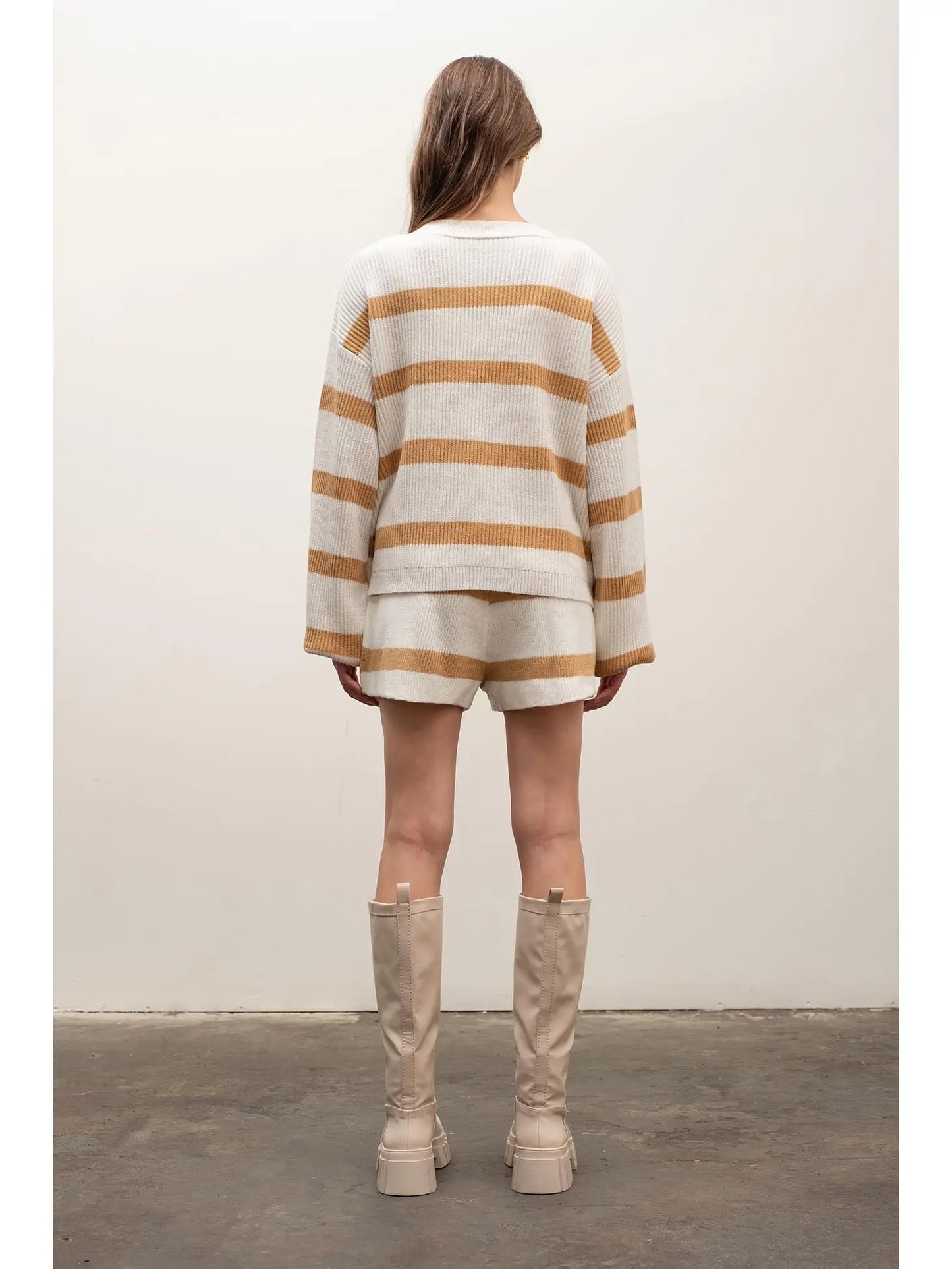 Mustard Striped Sweater Set