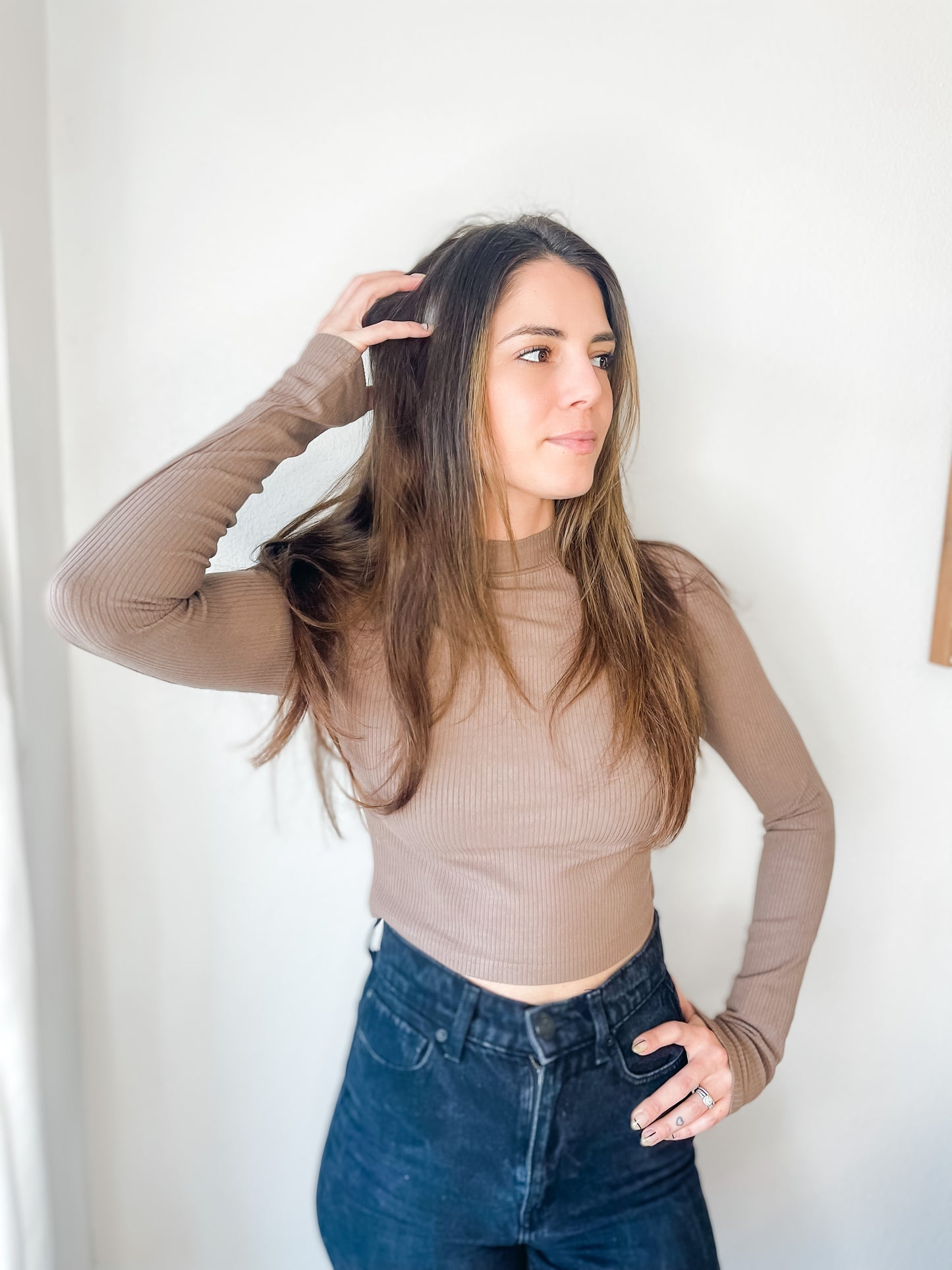 Everything Soft Mock Neck Top - Cocoa