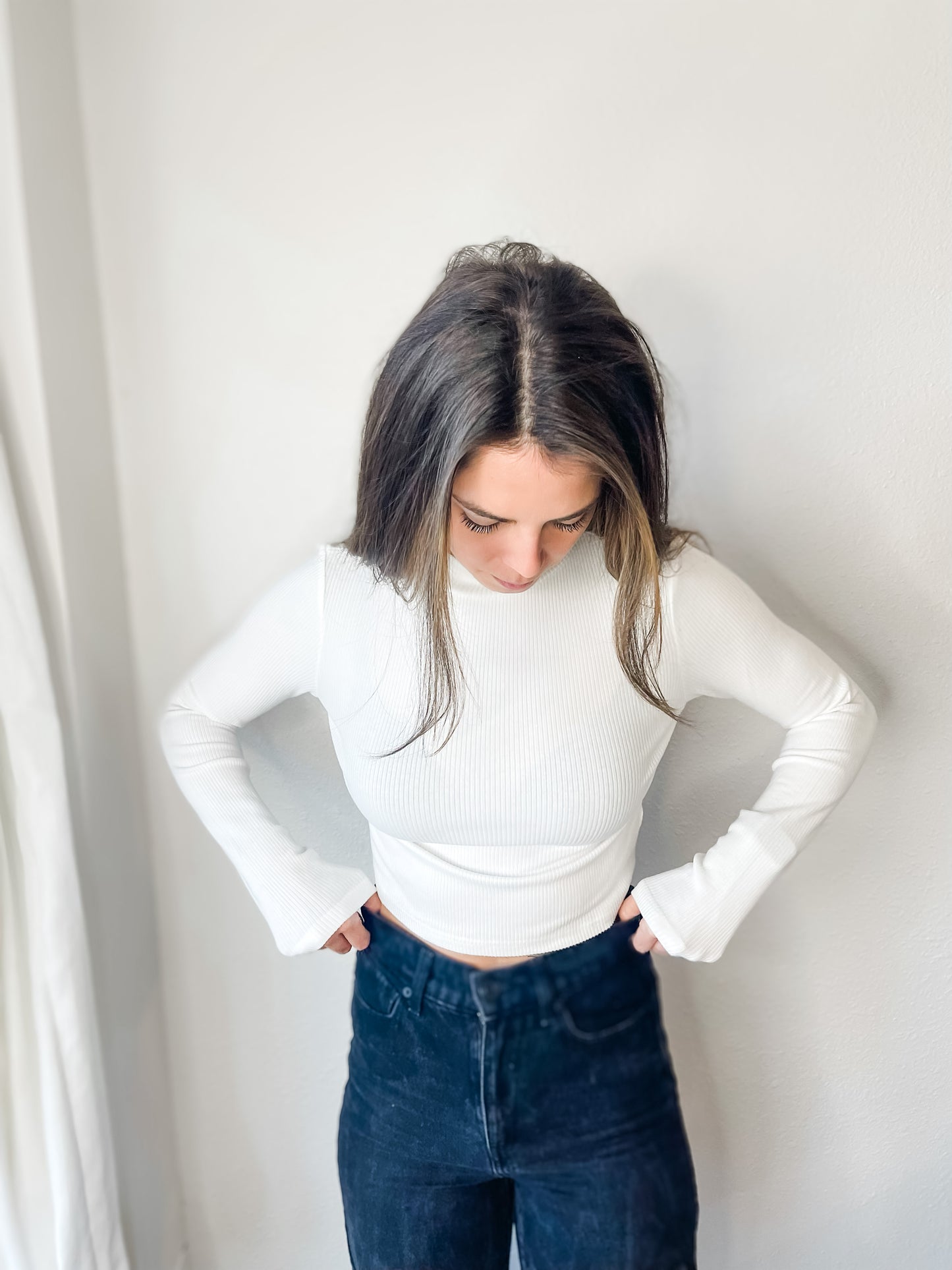 Everything Soft Mock Neck Top - White