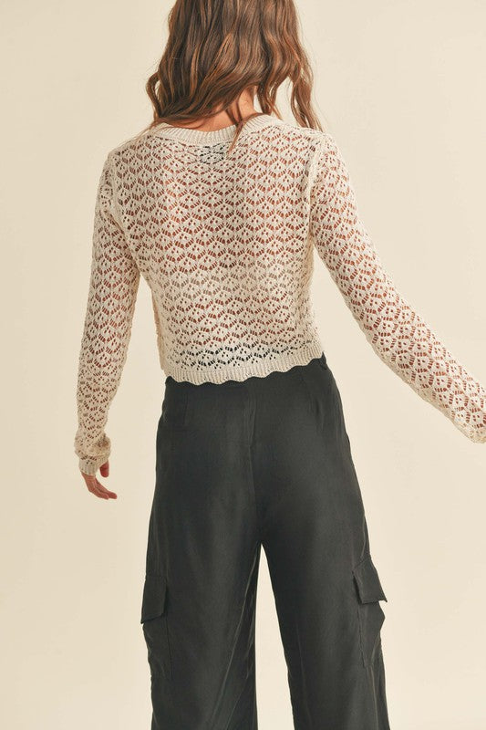 Emma Crochet Long Sleeve Top