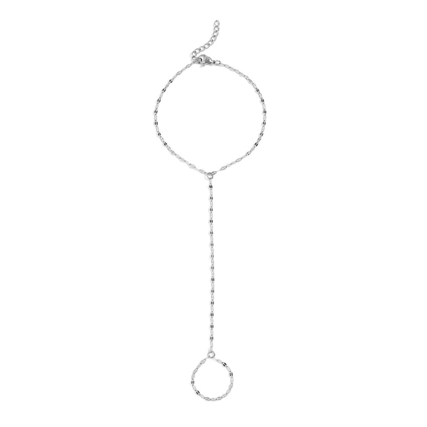 18K Gold PVD Stainless Steel Lip Hand Chain: Stainless