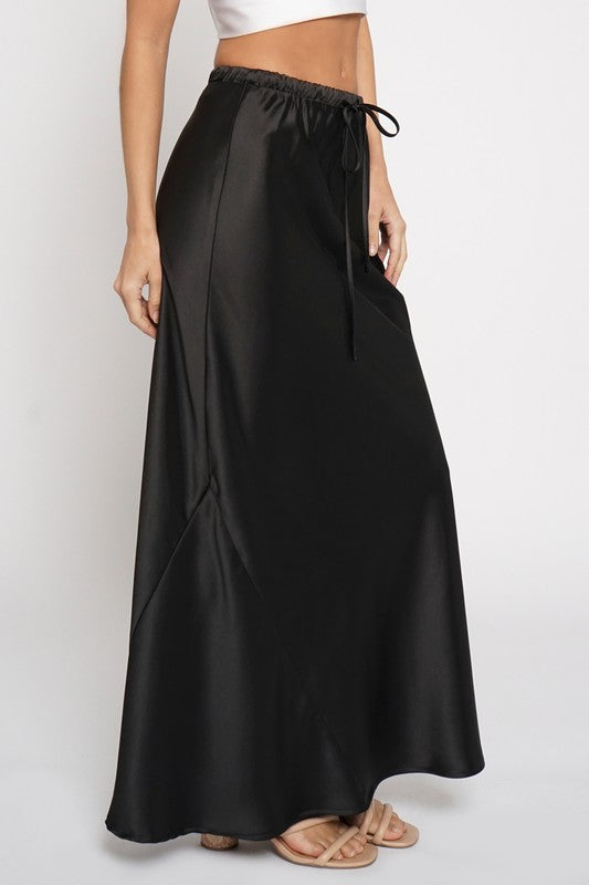 Yours Truly Satin Bias Maxi Skirt