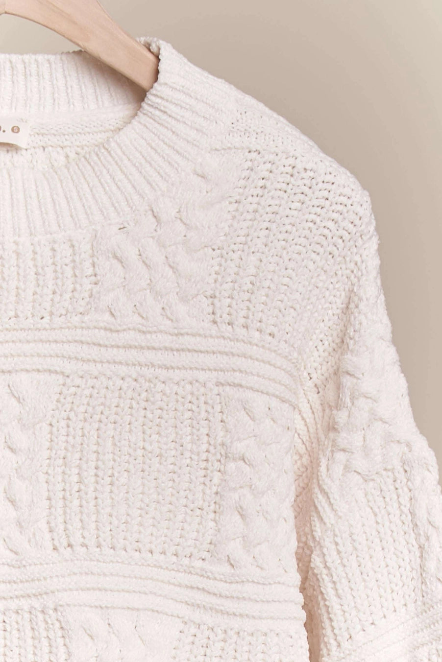 Check Back Later Tonal Textured Sweater