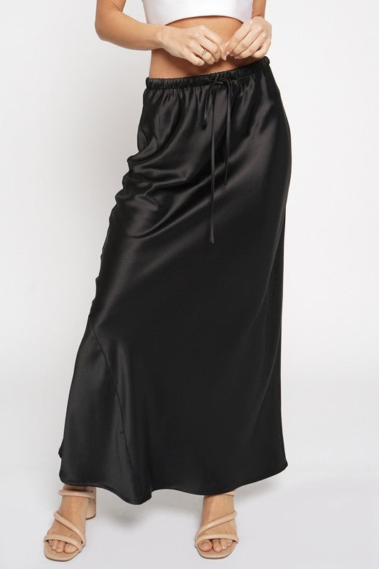 Yours Truly Satin Bias Maxi Skirt