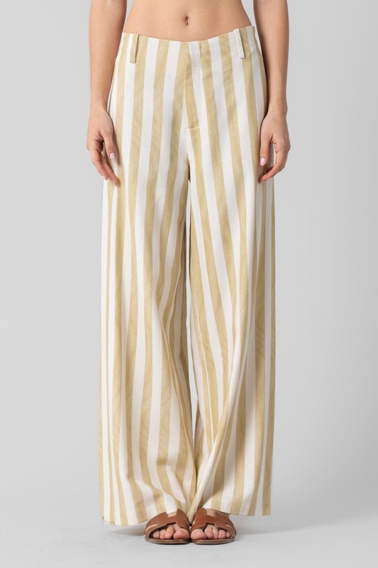 Lemon Drop Striped Wide Leg Pants
