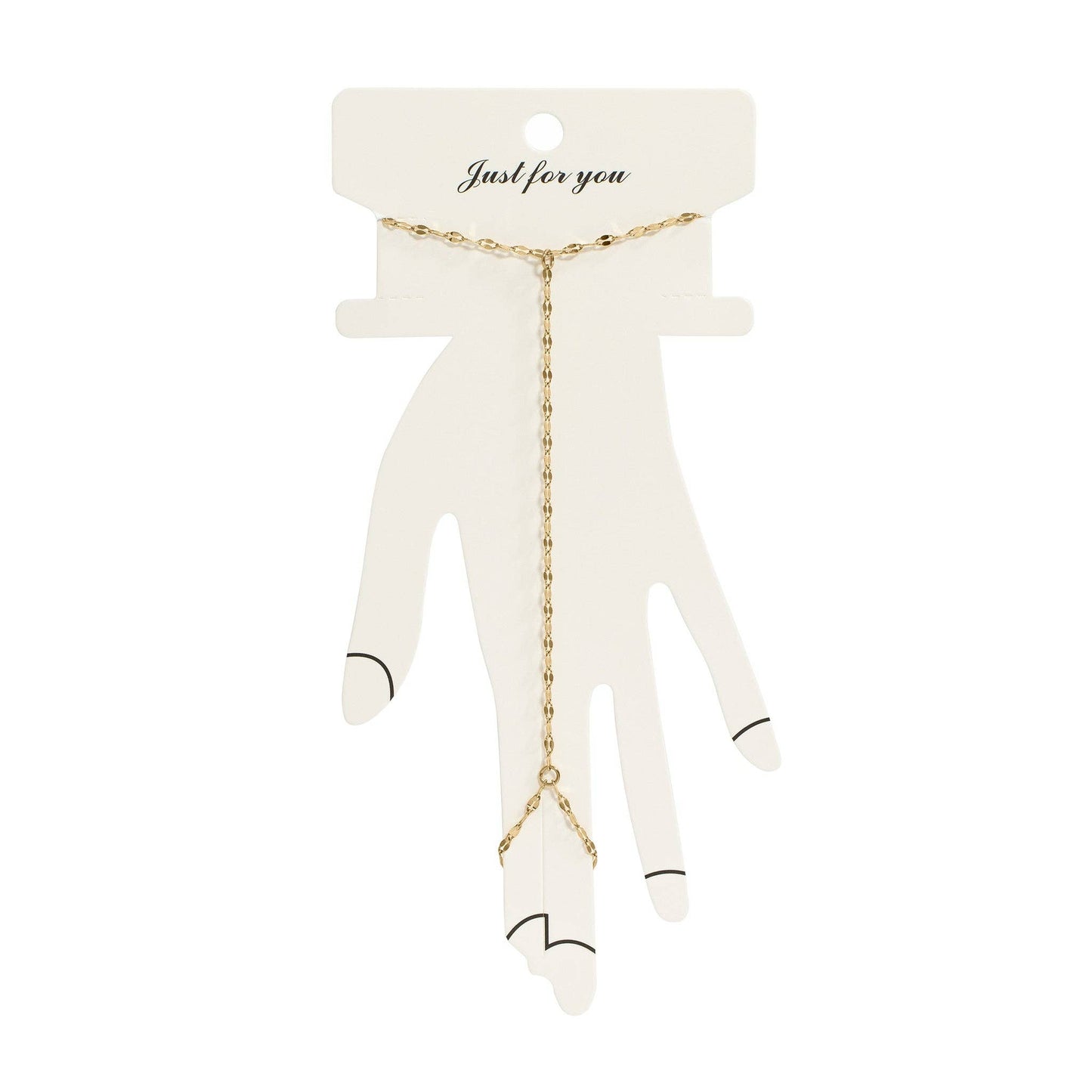 18K Gold PVD Stainless Steel Lip Hand Chain: Gold