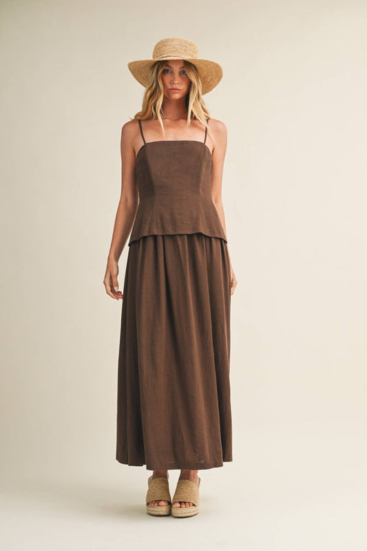 Americano Tiered Bodice Maxi Dress