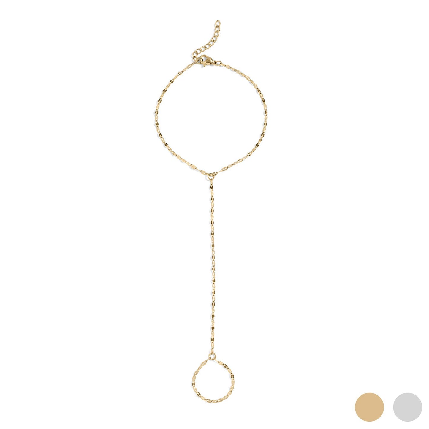 18K Gold PVD Stainless Steel Lip Hand Chain: Gold