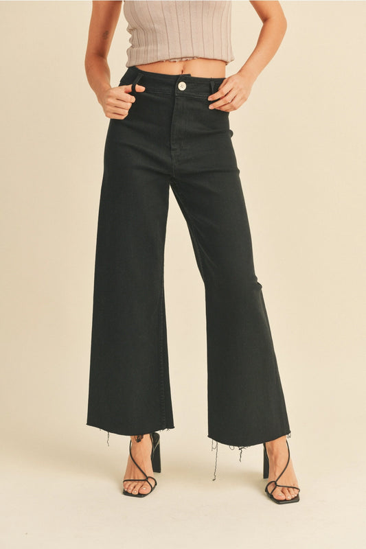 Straight Wide Leg Denim Pants