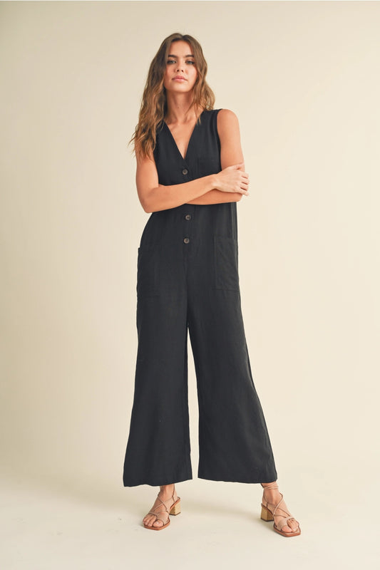 Sonoma Button Down Linen Jumpsuit