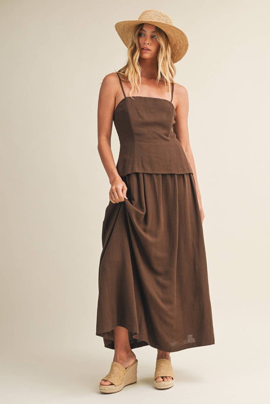 Americano Tiered Bodice Maxi Dress