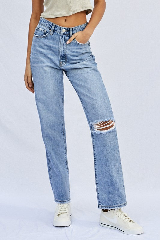 High Rise Straight Jeans