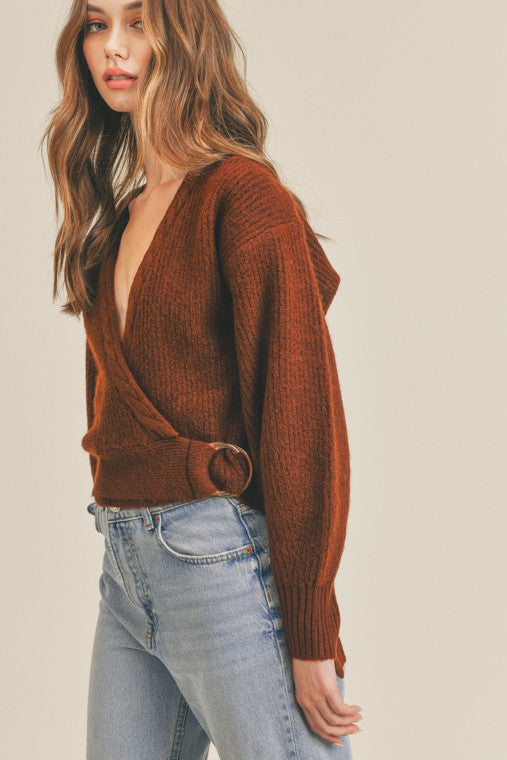 Belted Wrap Sweater