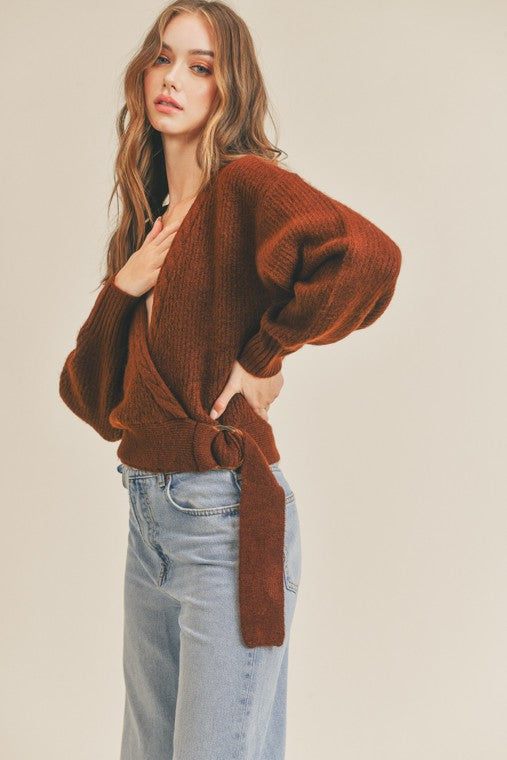 Belted Wrap Sweater