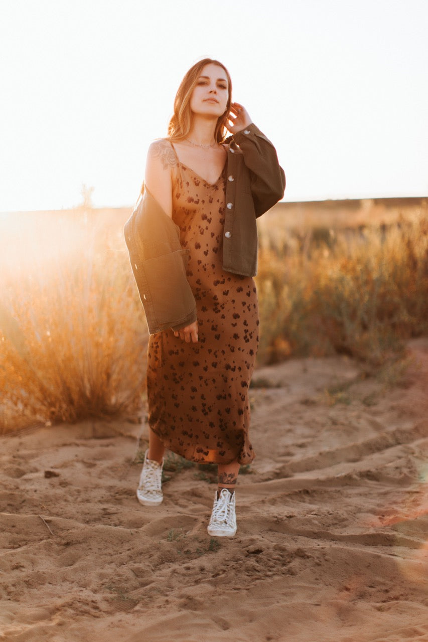 Sunbaked Cheetah Slip Dress