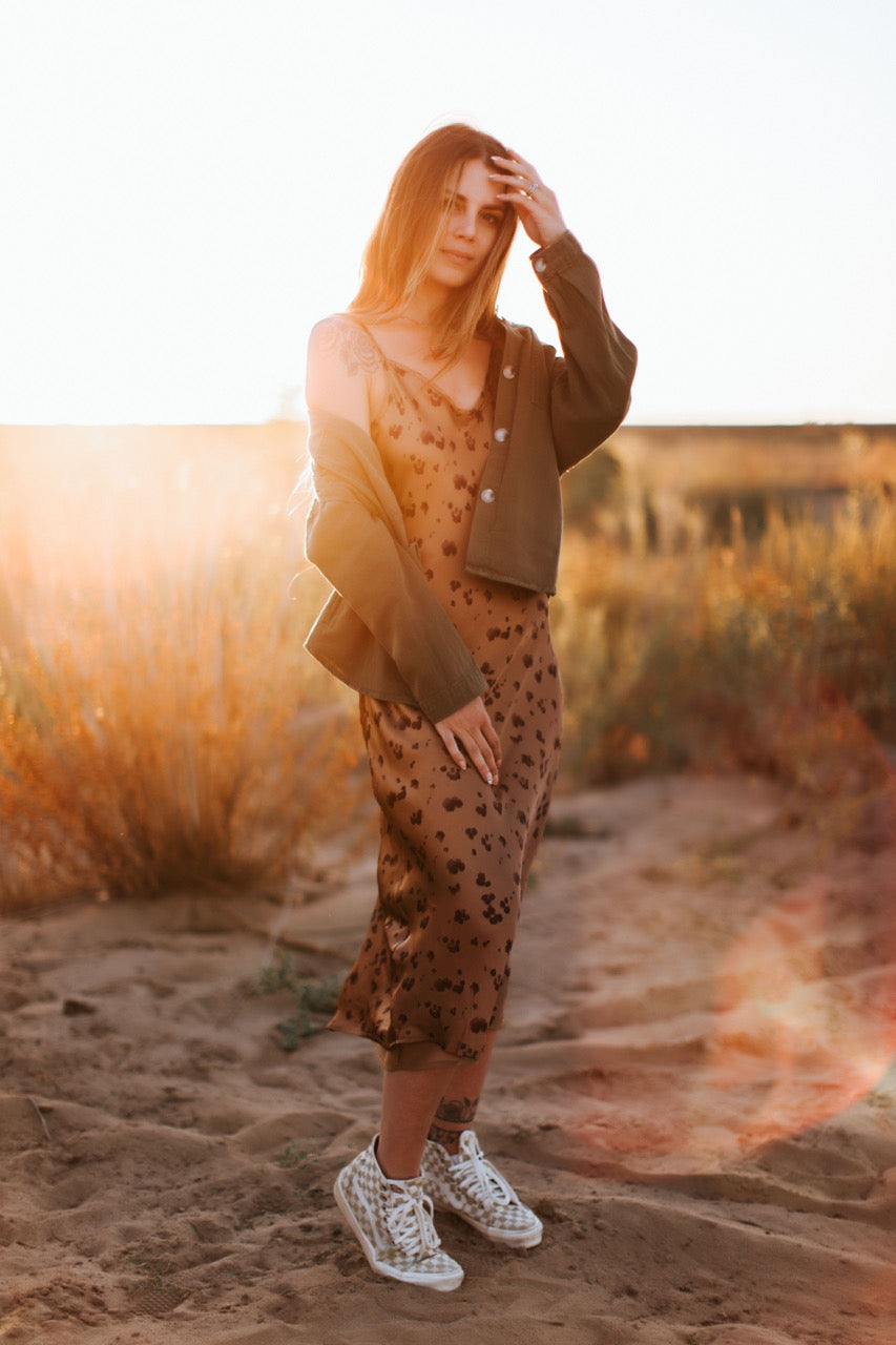 Sunbaked Cheetah Slip Dress