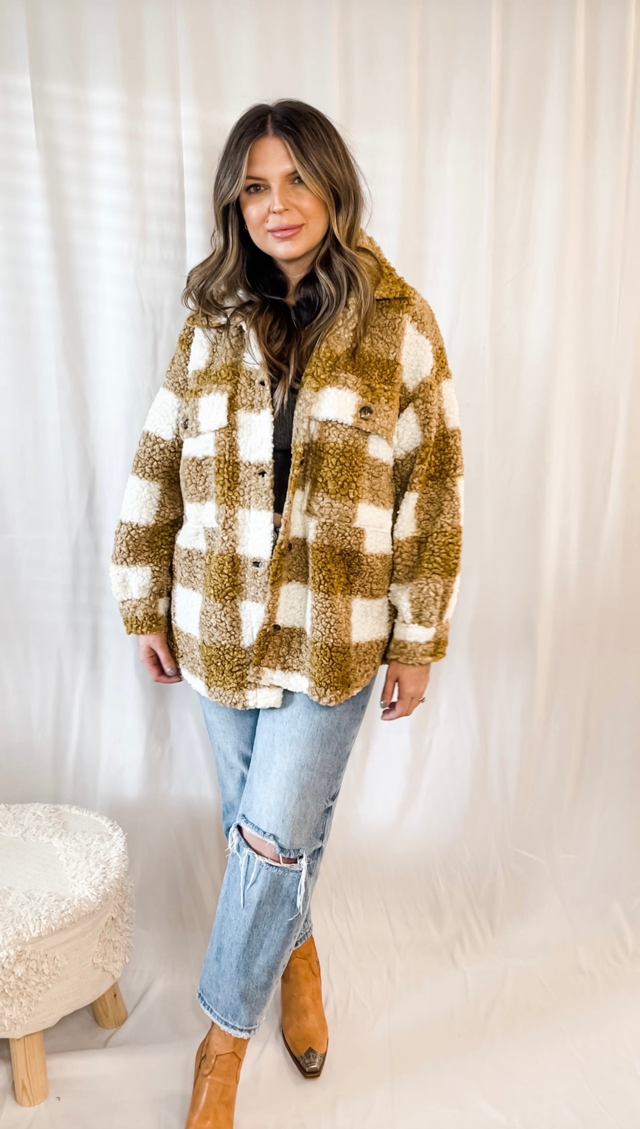 Checked Out Plaid Sherpa Jacket