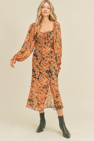 Ginger Floral Print Midi Dress