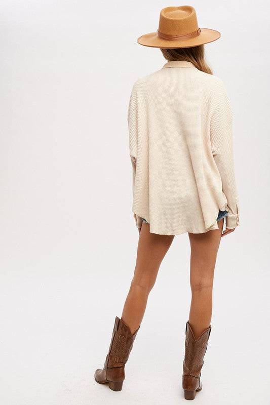 Evermore Slouchy Waffle Knit Top